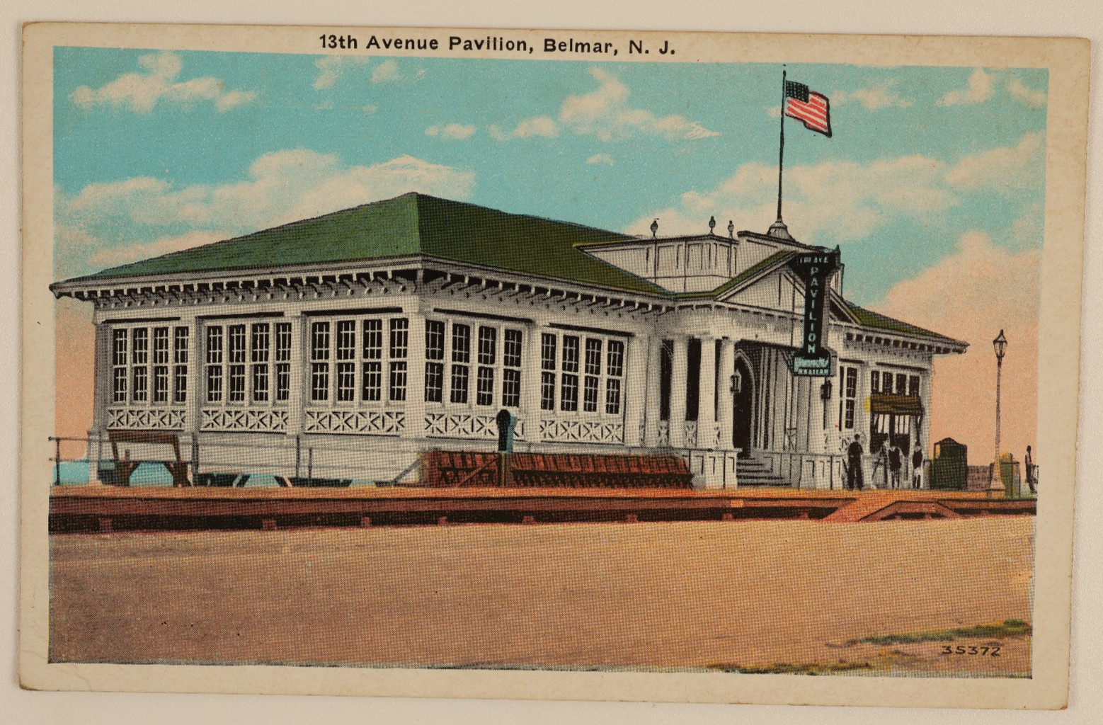 Vintage Postcard 13th Avenue Pavilion Belmar New Jersey NJ Boardwalk