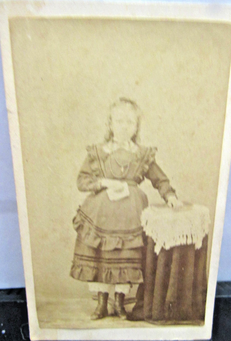 Antique CDV Photo 1860s Girl Dress Shoes or boots Antique CDV Photo 1860s Girl Dress Shoes or boots