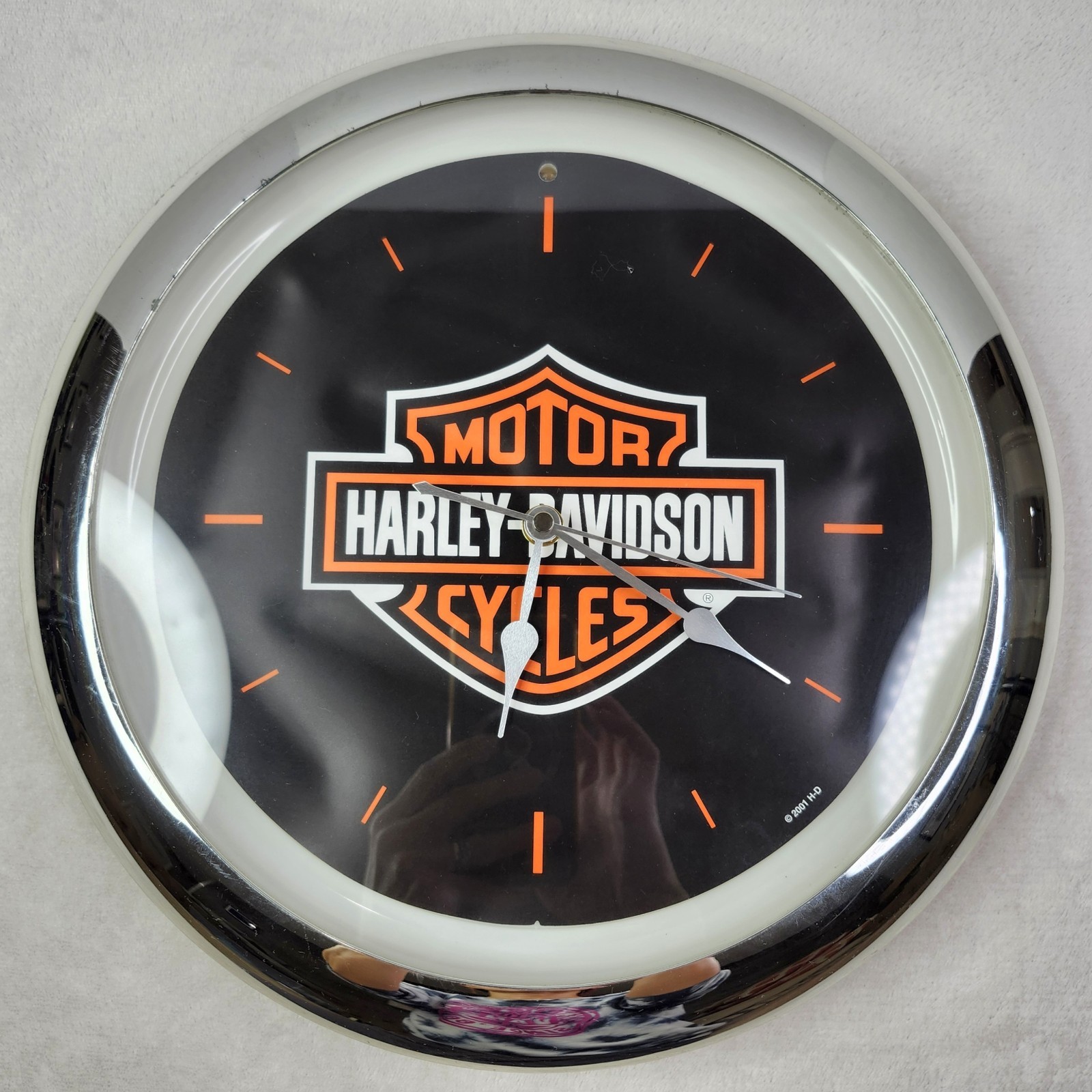 Harley Davidson Wall Clock-Realistic Motorcycle Sounds on the Hour Rare 2001 HD Harley Davidson Wall Clock-Realistic Motorcycle Sounds on the Hour Rare 2001 HD