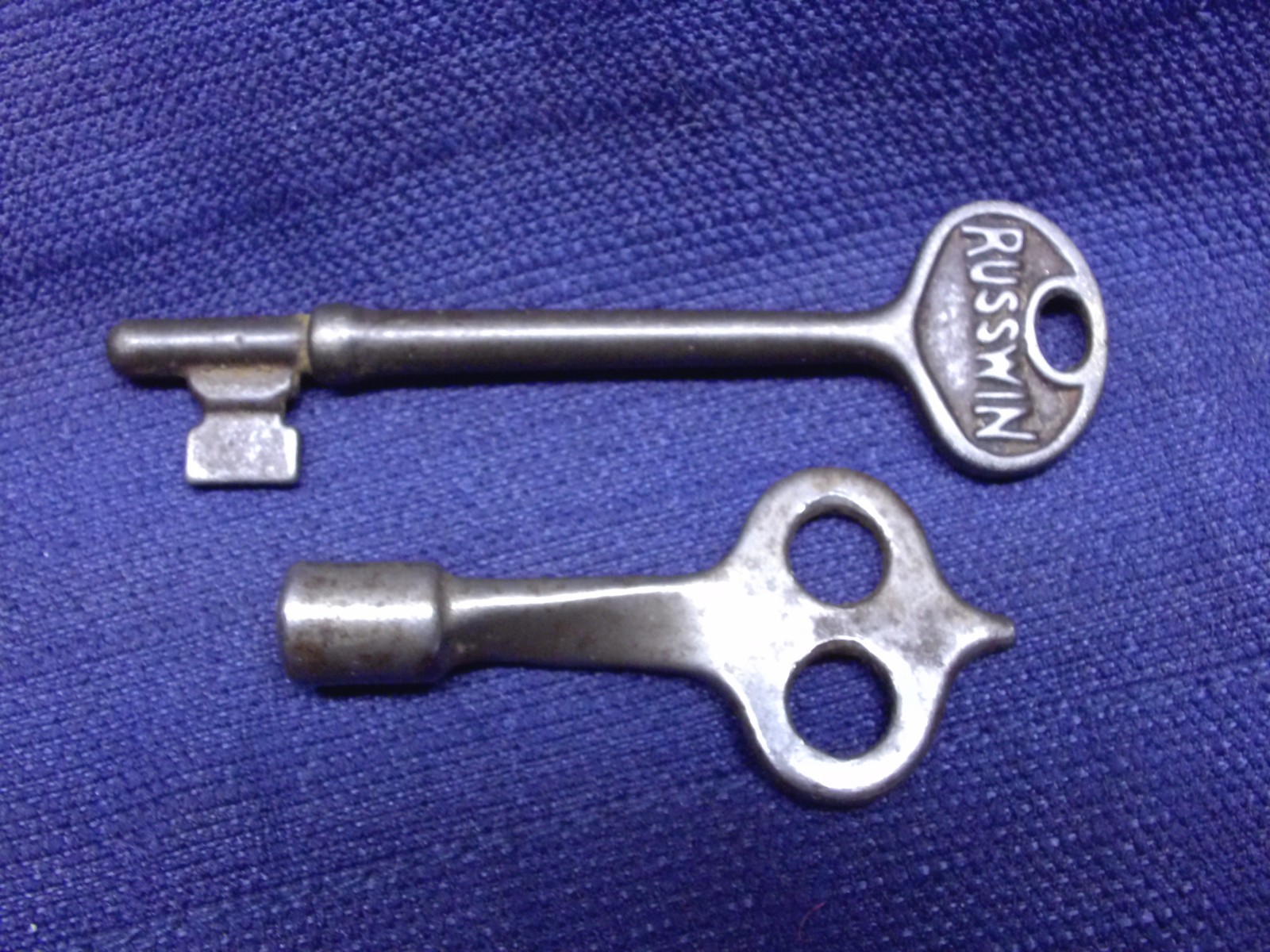 Lot of 2 Antique Vintage Keys  One is a RUSSWIN Key