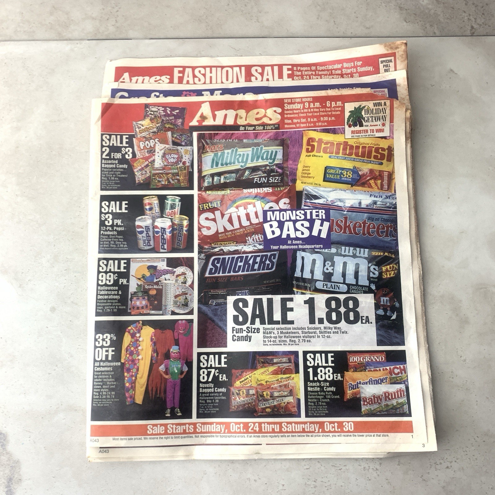 Vintage Ames Department Store Weekly Newspaper Ad Brochure Halloween 90s Flyer