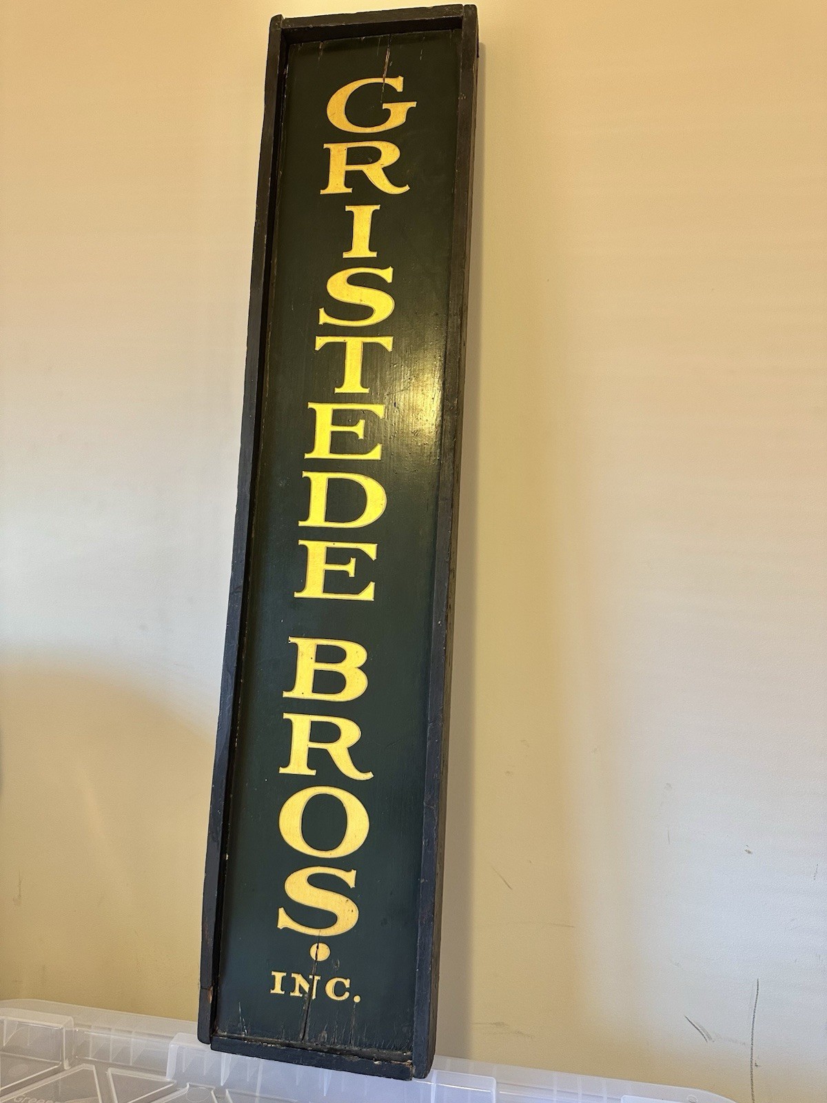 c1888 Vintage NYC Gristede\'s Grocery Store Antique Advertising Wooden Trade Sign