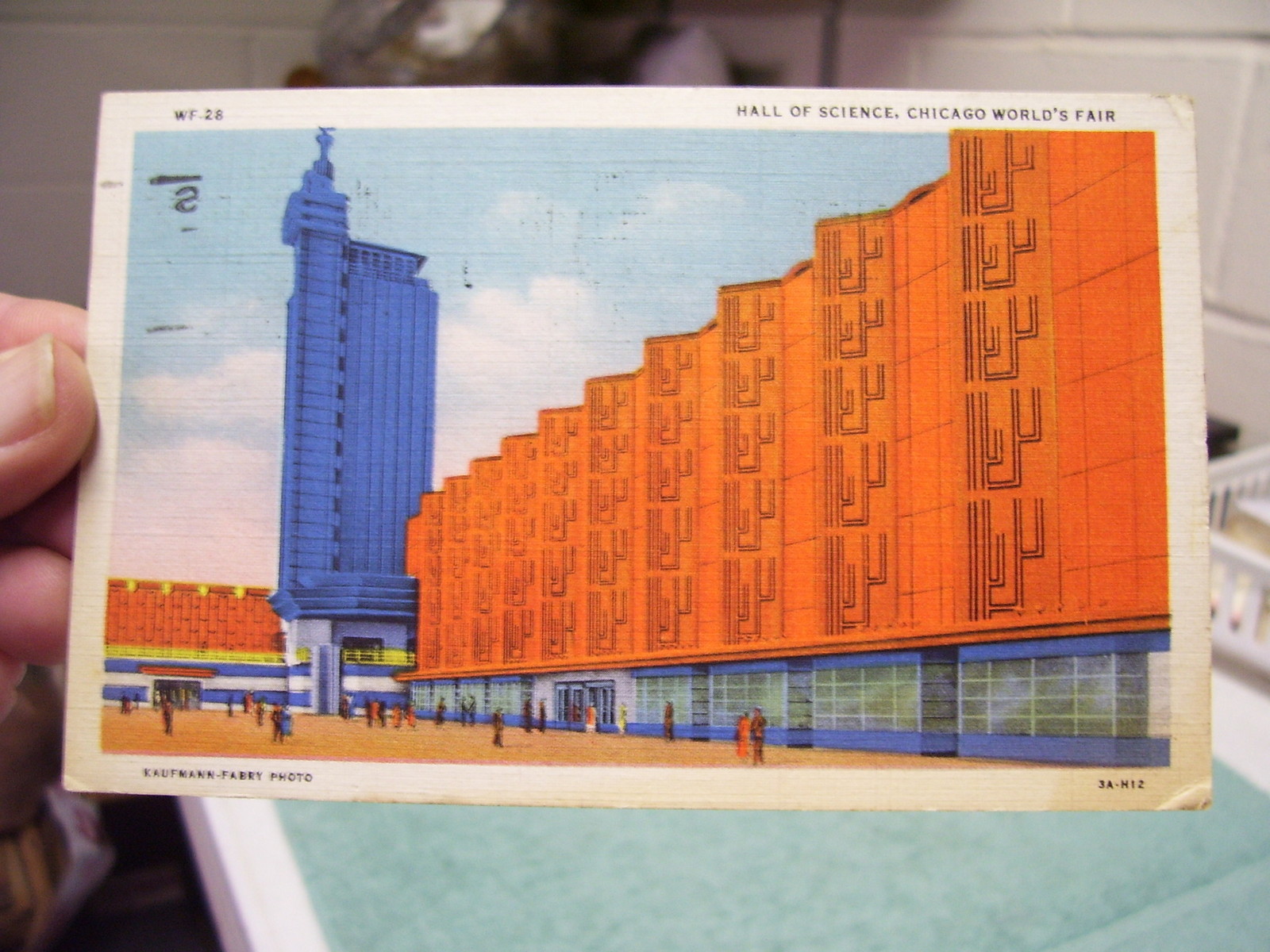 1933 POSTCARD HALL OF SCIENCE CHICAGO WORLD\'S FAIR TO SPENCERPORT NY
