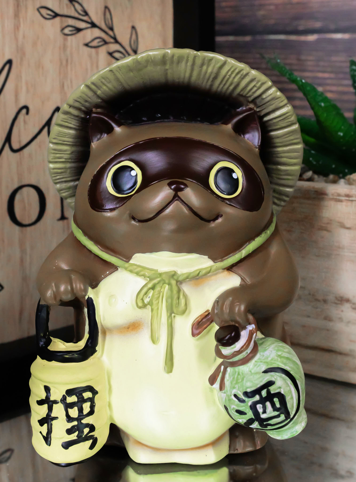 Auspicious Japanese Tanuki Raccoon Dog With Lantern And Sake Figurine Danuki Auspicious Japanese Tanuki Raccoon Dog With Lantern And Sake Figurine Danuki