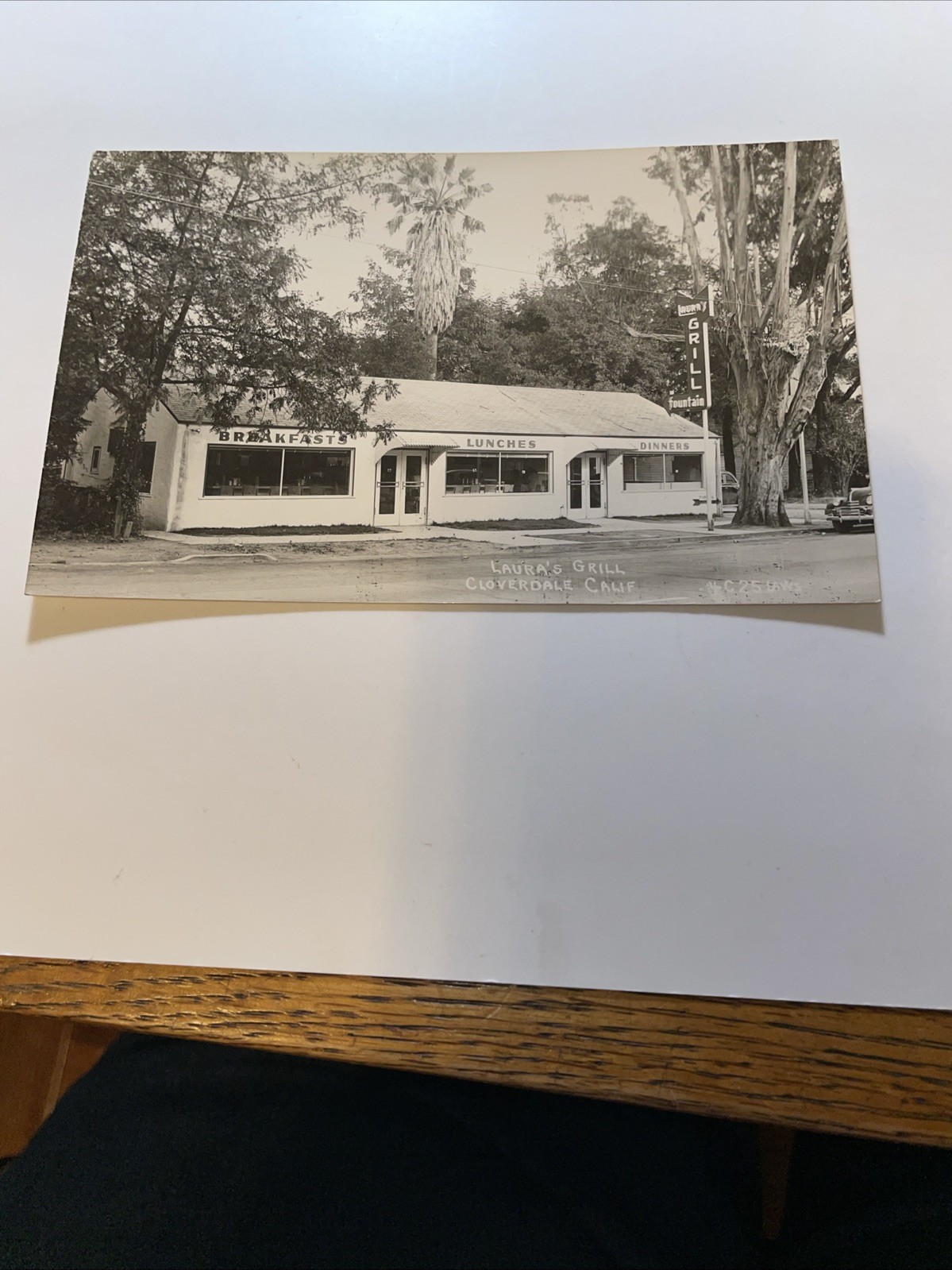 RPPC LAURA'S GRILL Roadside CLOVERDALE, CA Sonoma County FOUNTAIN 1940