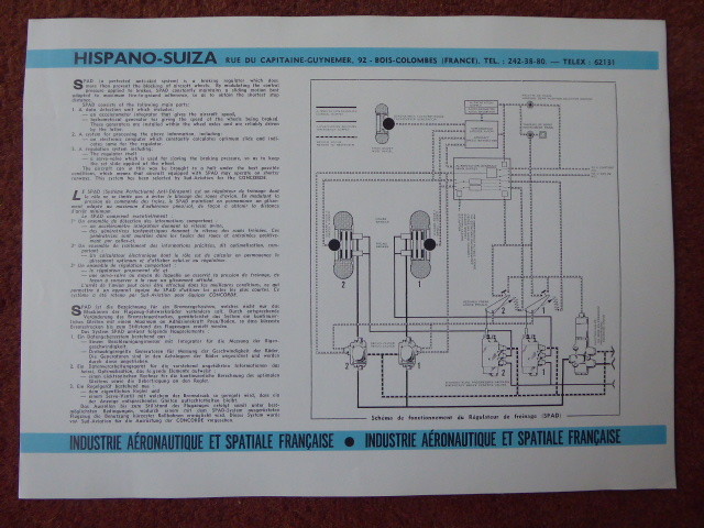 DOCUMENT USIAS HISPANO-SUIZA SPAD ANTI SKID SYSTEM SST BRAKING CONCORDE BRAKE