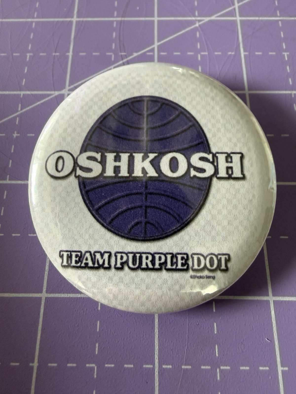 Oshkosh Wittman Airport (KOSH) Landing On The Purple Dot at EAA 2 Inch Button Oshkosh Wittman Airport (KOSH) Landing On The Purple Dot at EAA 2 Inch Button