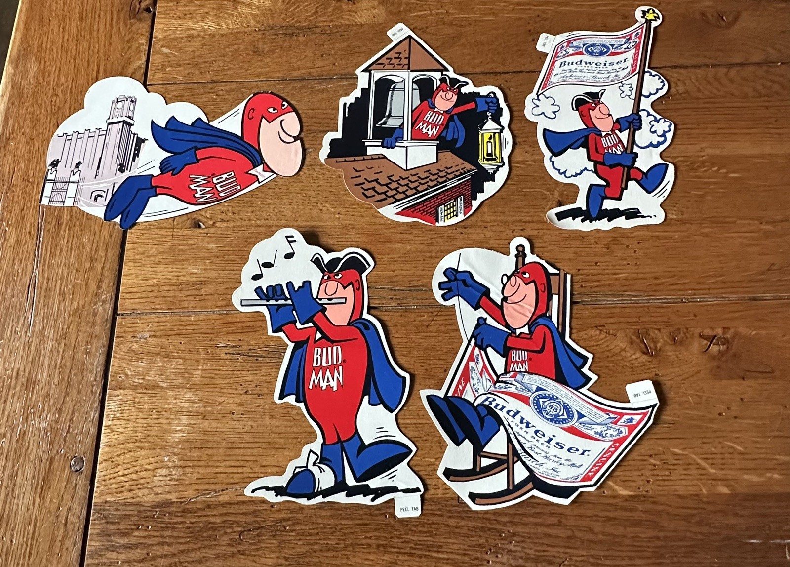 Vintage 1970sset of 5 Budweiser Bud Man Bicentennial Collection. Vintage 1970sset of 5 Budweiser Bud Man Bicentennial Collection.