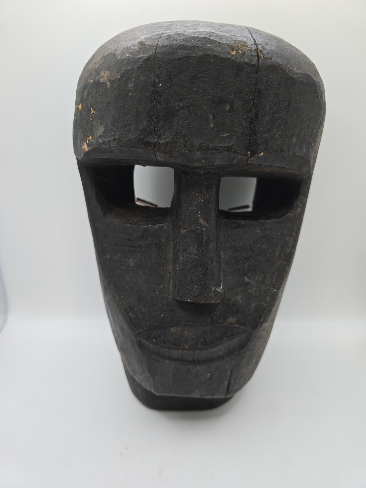 Vintage Primitive Carved Wooden African Tribal Mask with Dark Patina 1940-1970's