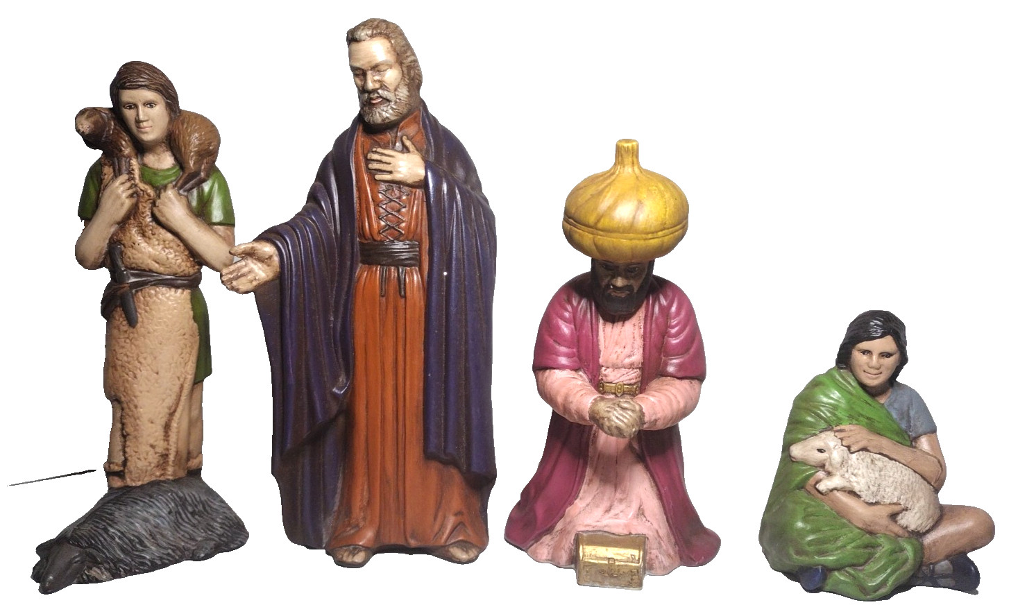 VTG Nativity Set Figures Mold Ceramic 70\'s Hand Painted Signed J.O\'R 1974