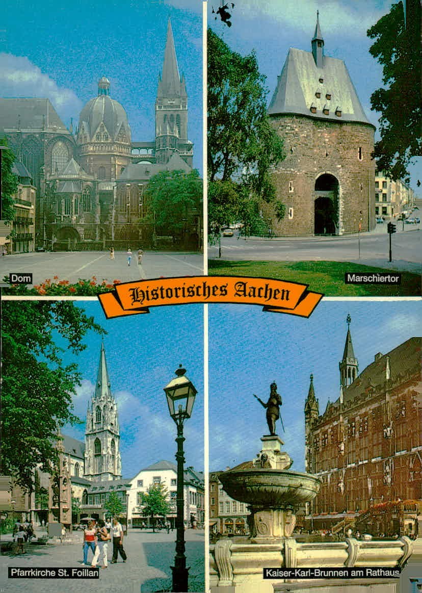Vintage Historisches Aachen Germany Multi-View Postcard