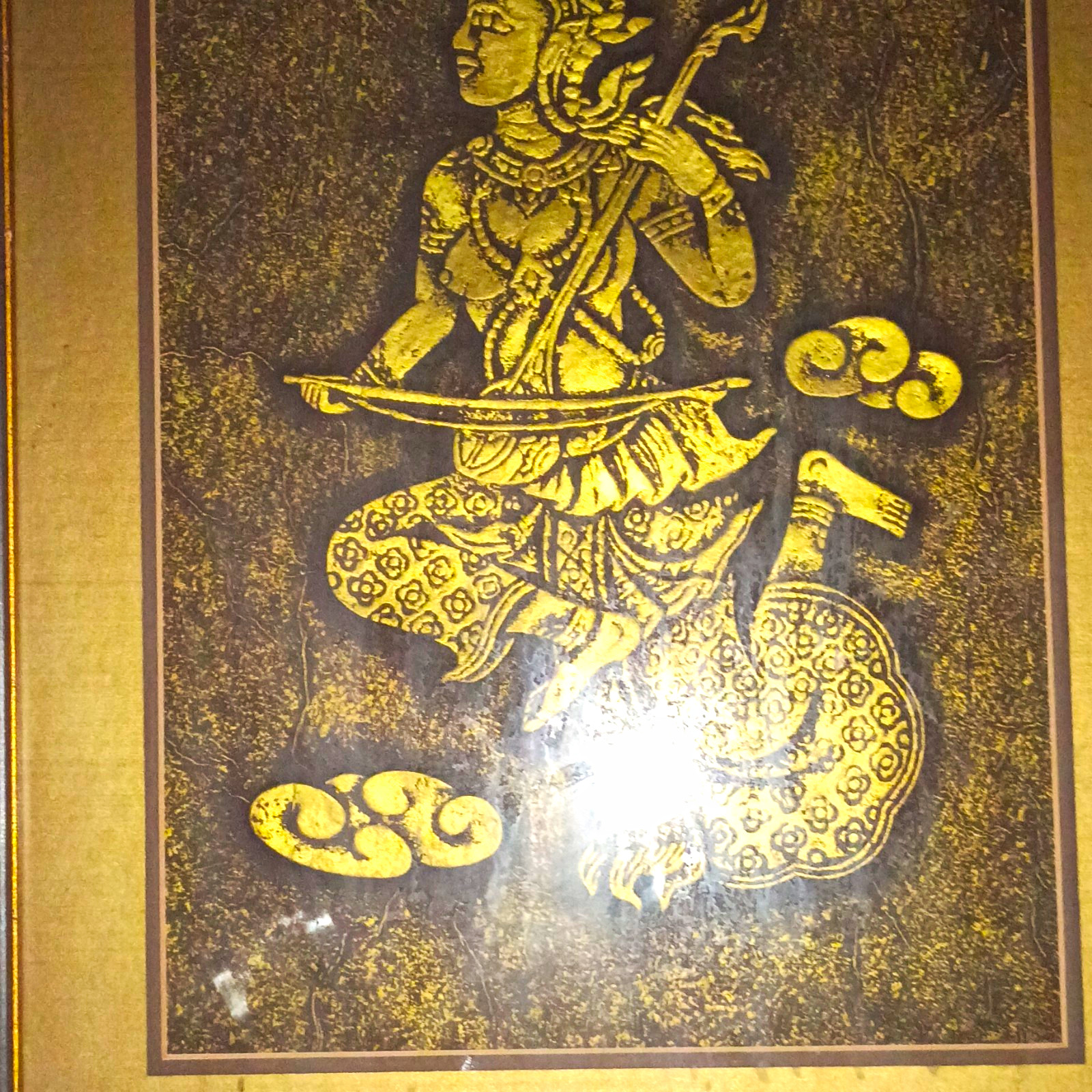 Framed Thai/Siamese Style Gilt Gold & Black.Set Sold Separately.