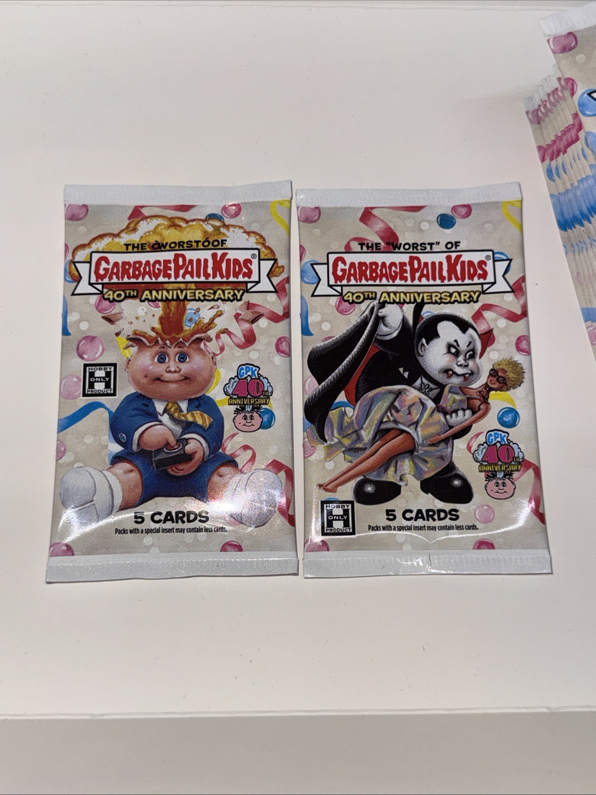 2x 2025 TOPPS GARBAGE PAIL KIDS Worst of GPK 40th Anniversary Hobby Pack LOT