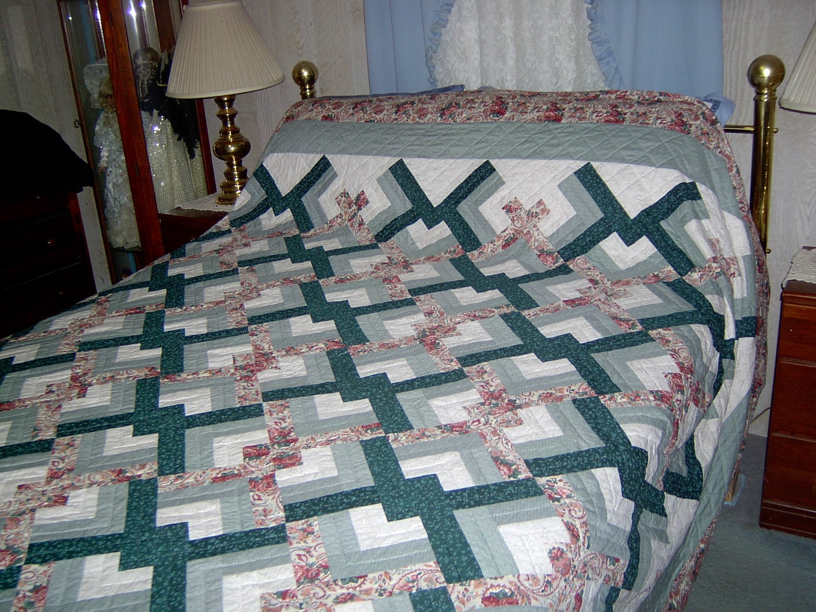 Amish Hand Made King/Queen Lovers Knot Quilt 97x107