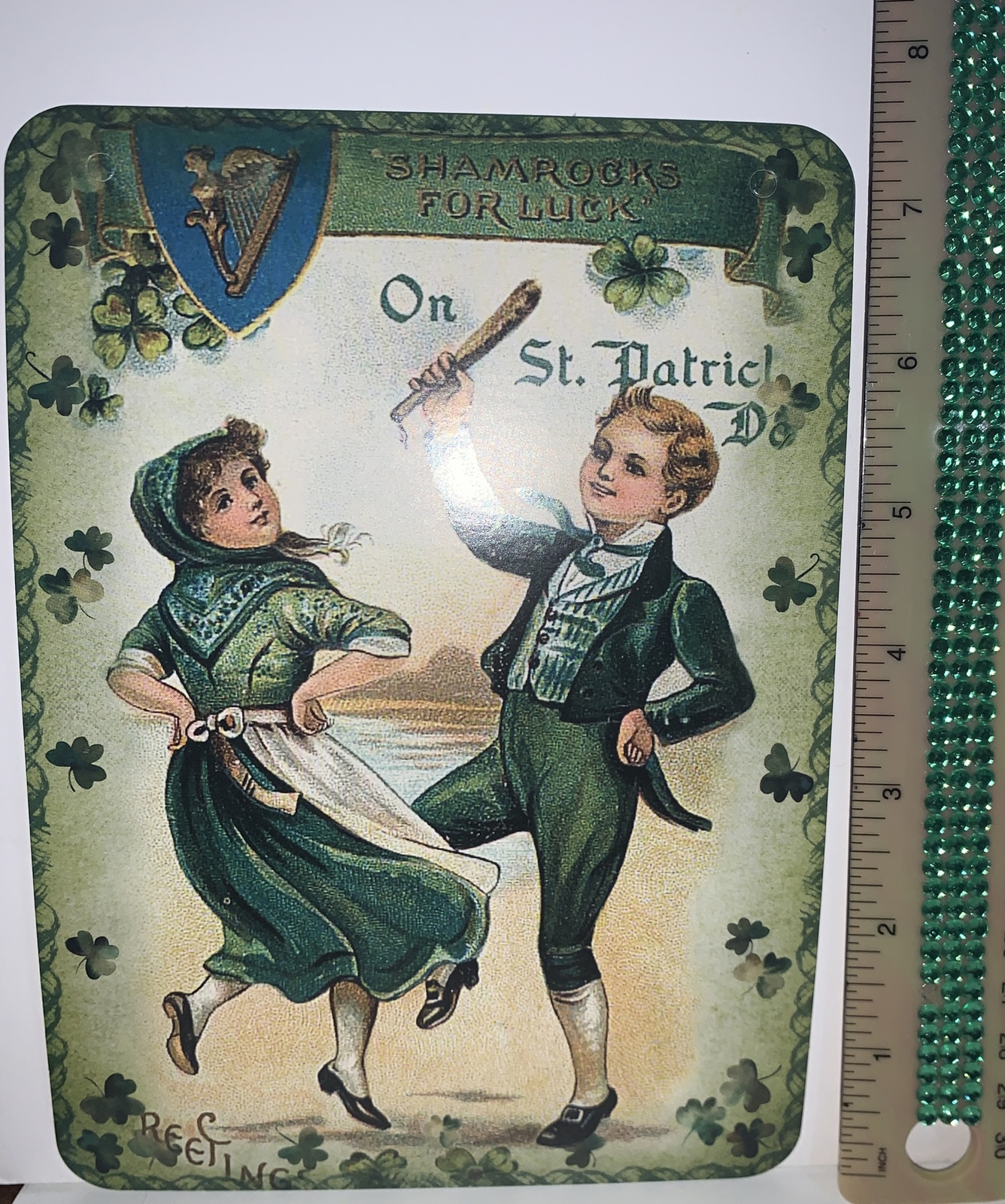 St. Patrick’s Day Decor VINTAGE STYLE Die Cut Cardboard 5 X 7”
