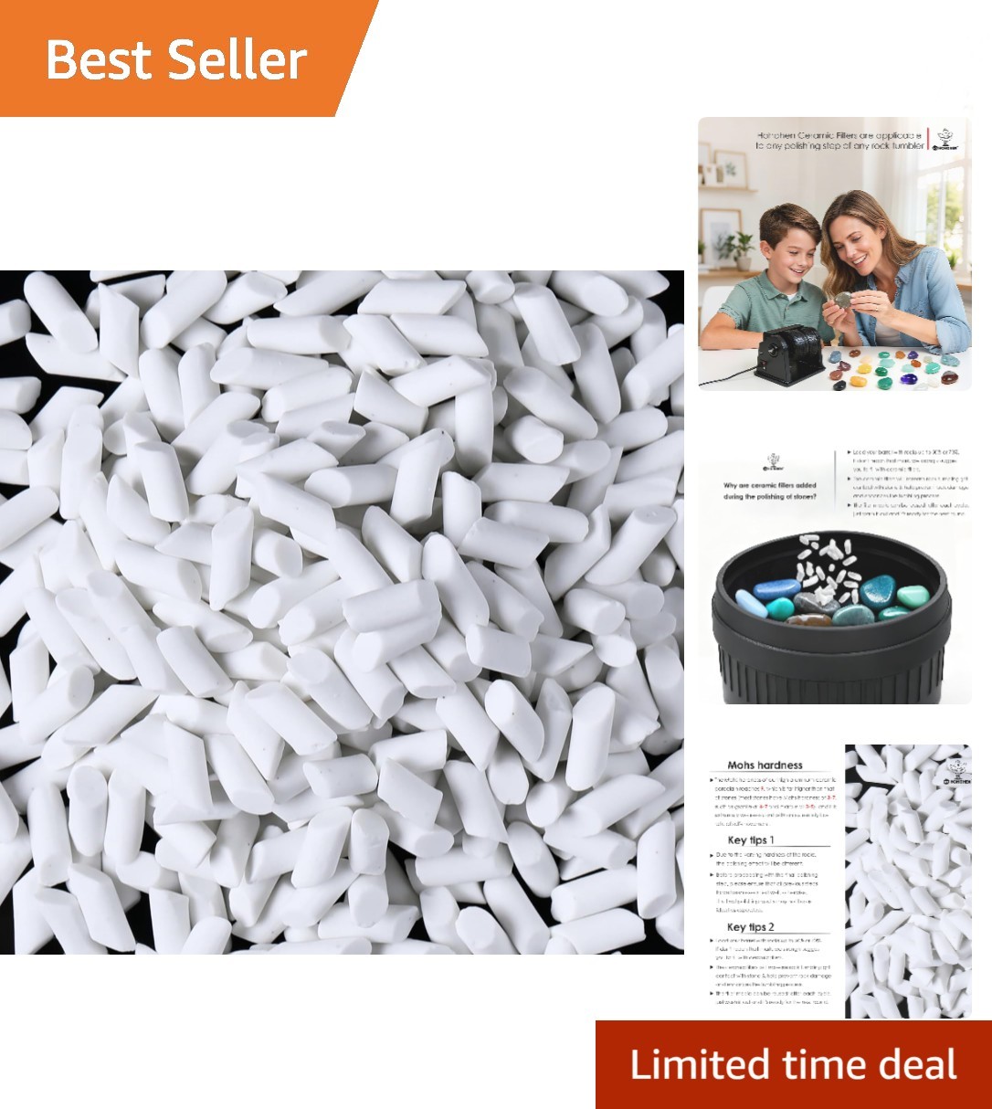 Innovative 1 Pound Ceramic Tumbling Media - 3/16\