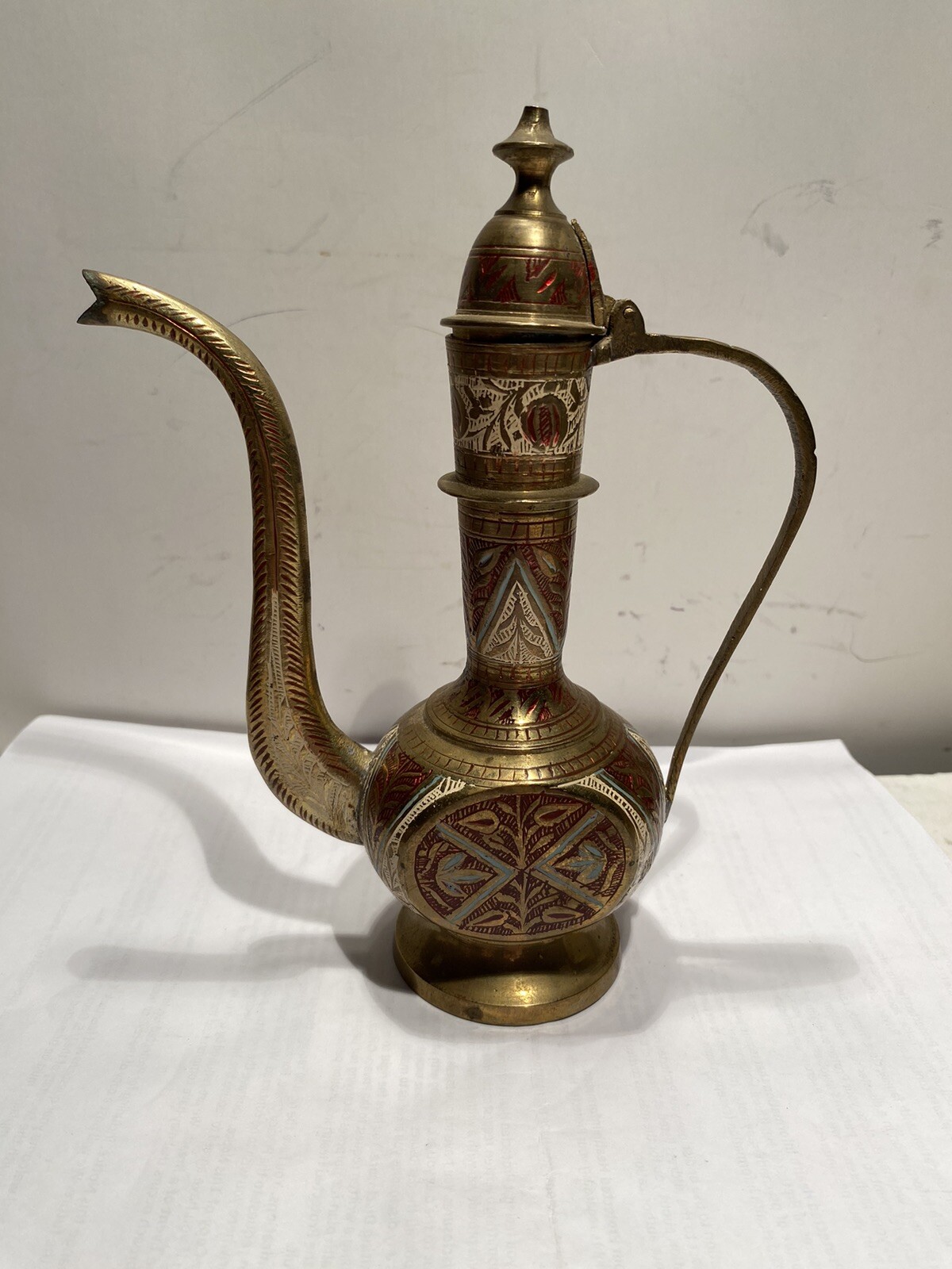 VTG Harilela’s India Brass Teapot And 1 Mini Cup Made IN India Neat Design U3 VTG Harilela’s India Brass Teapot And 1 Mini Cup Made IN India Neat Design U3