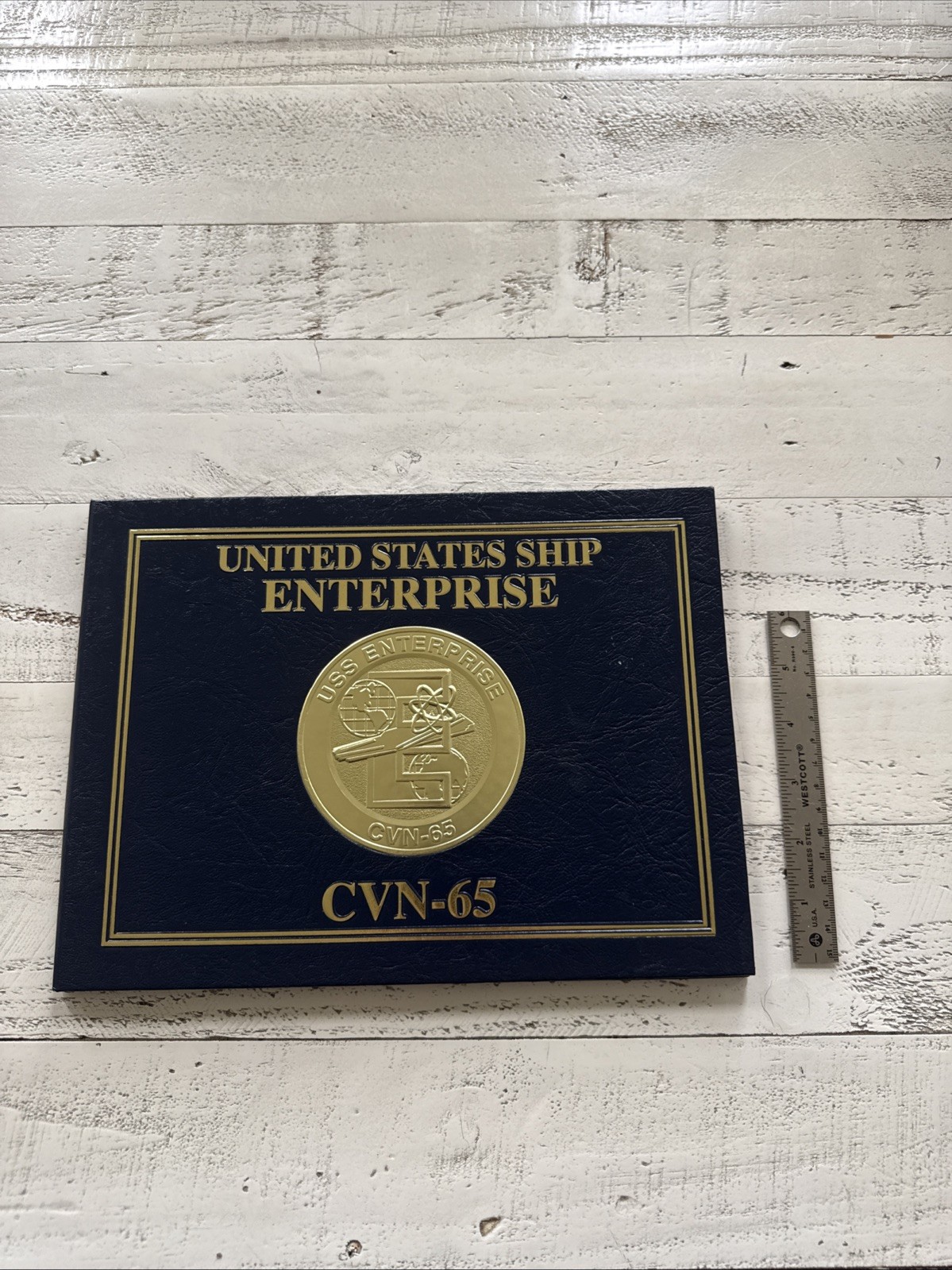 USS Enterprise CVN-65 US Navy Visitor Souvenir Certificate Photo Presentation