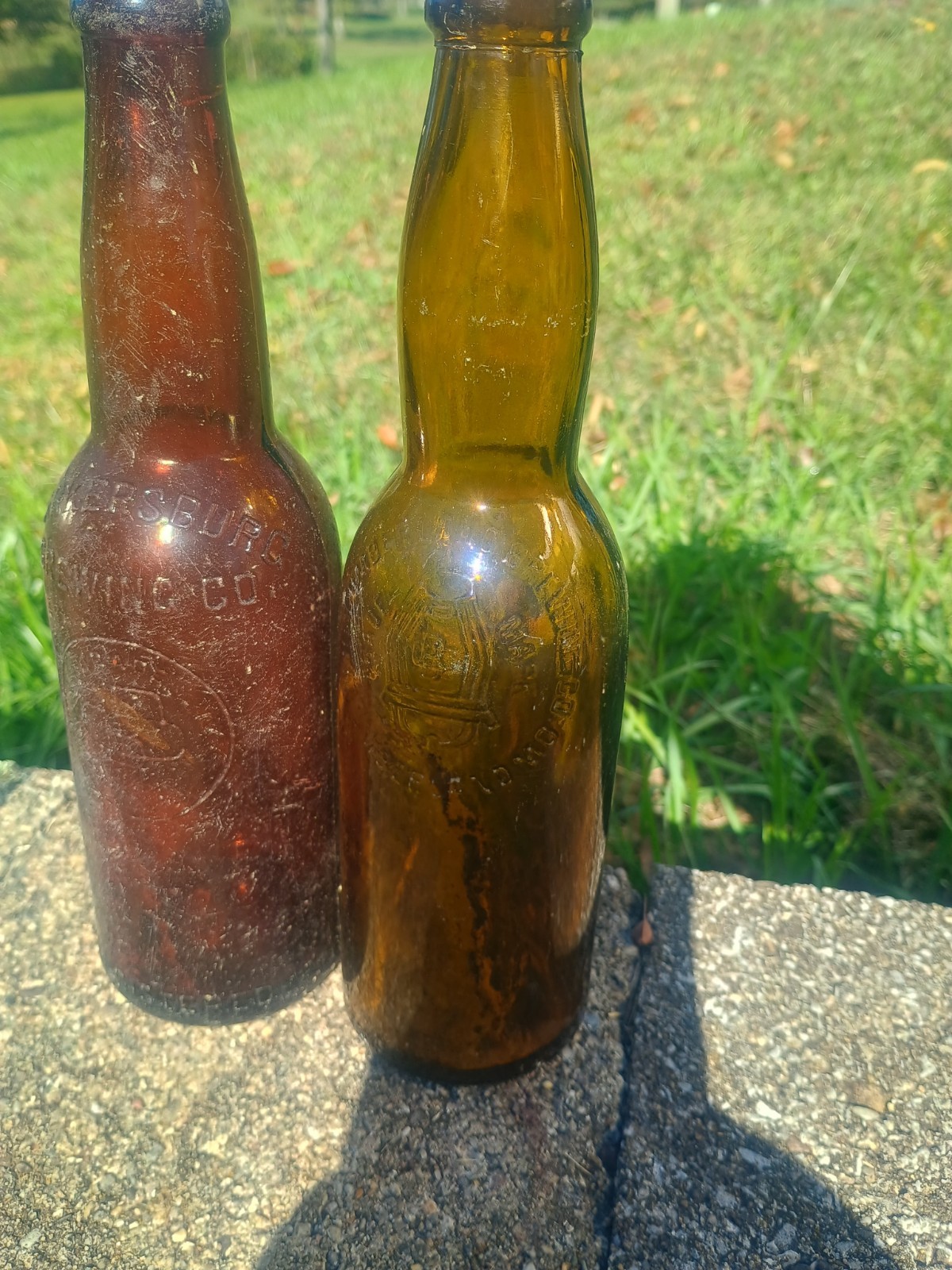 Antique Olive Amber Cumberland Brewing Co Cumberland Maryland MD Bottle