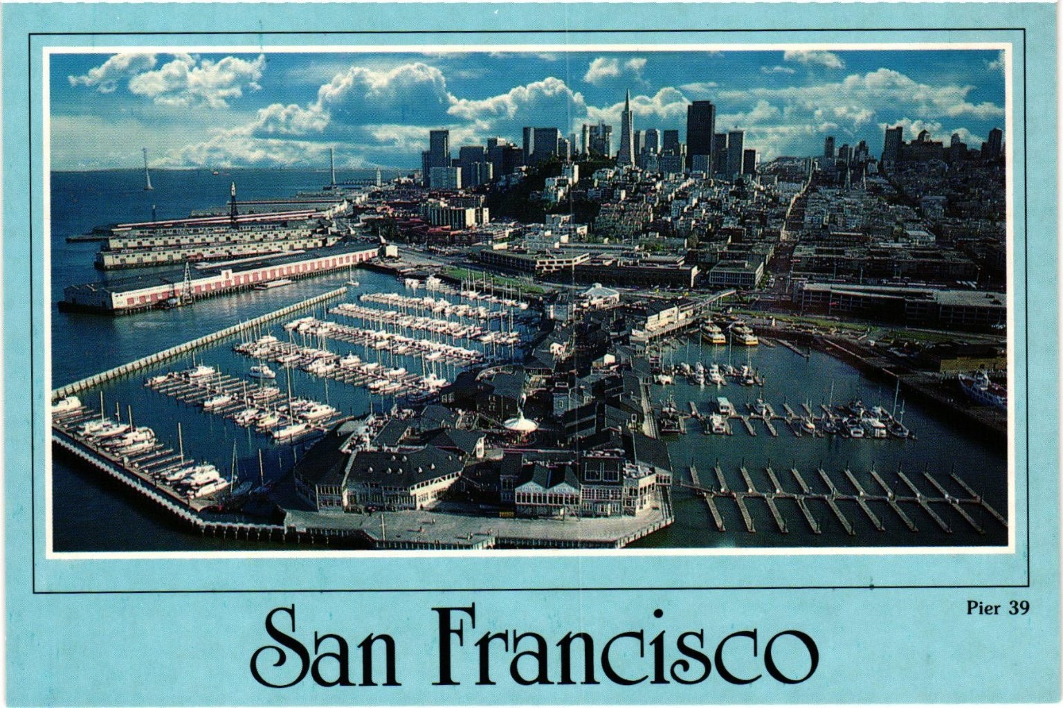 Vintage 1986 San Francisco Pier 39 Waterfront Skyline Chrome Postcard