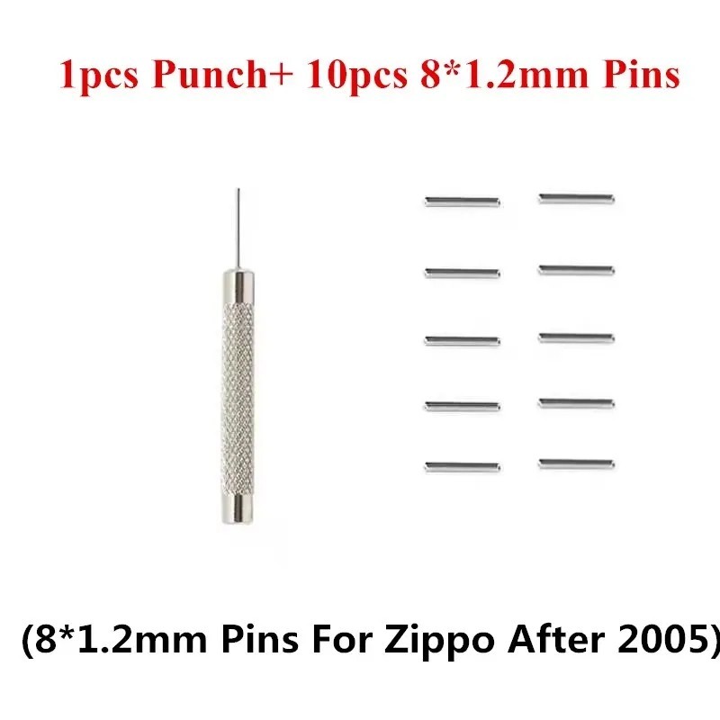 for Zippo Lighters, Metal Pin Remover Punch + 10 Stainless Steel Hinge Pins
