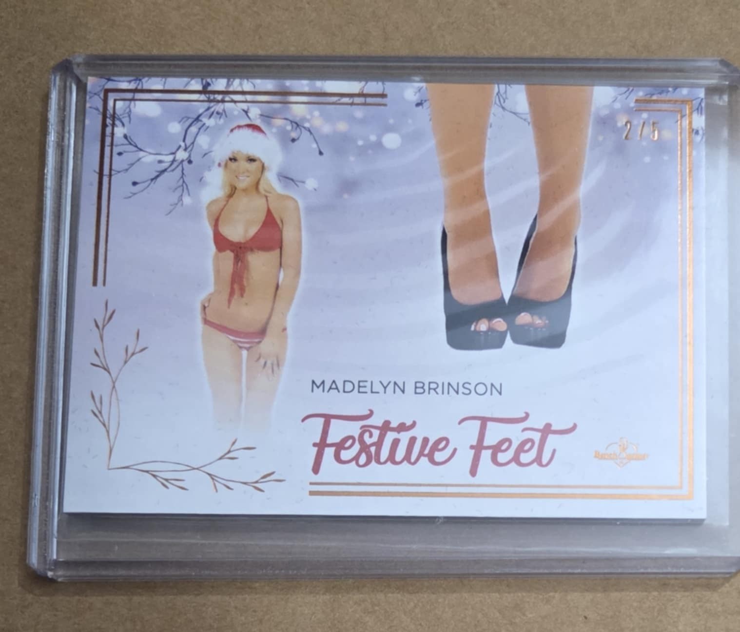 2021 Bench Warmer Holiday Festive Feet Bronze Foil #NNO Madelyn Brinson /5