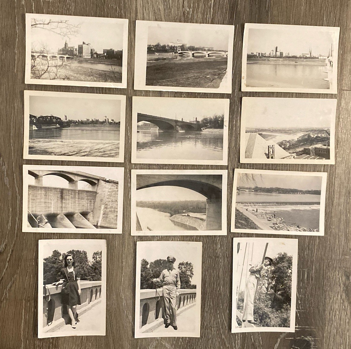 1942-1943 Dayton, Ohio BRIDGES & DAMS Original Vintage Photos - Lot of 12 - RARE