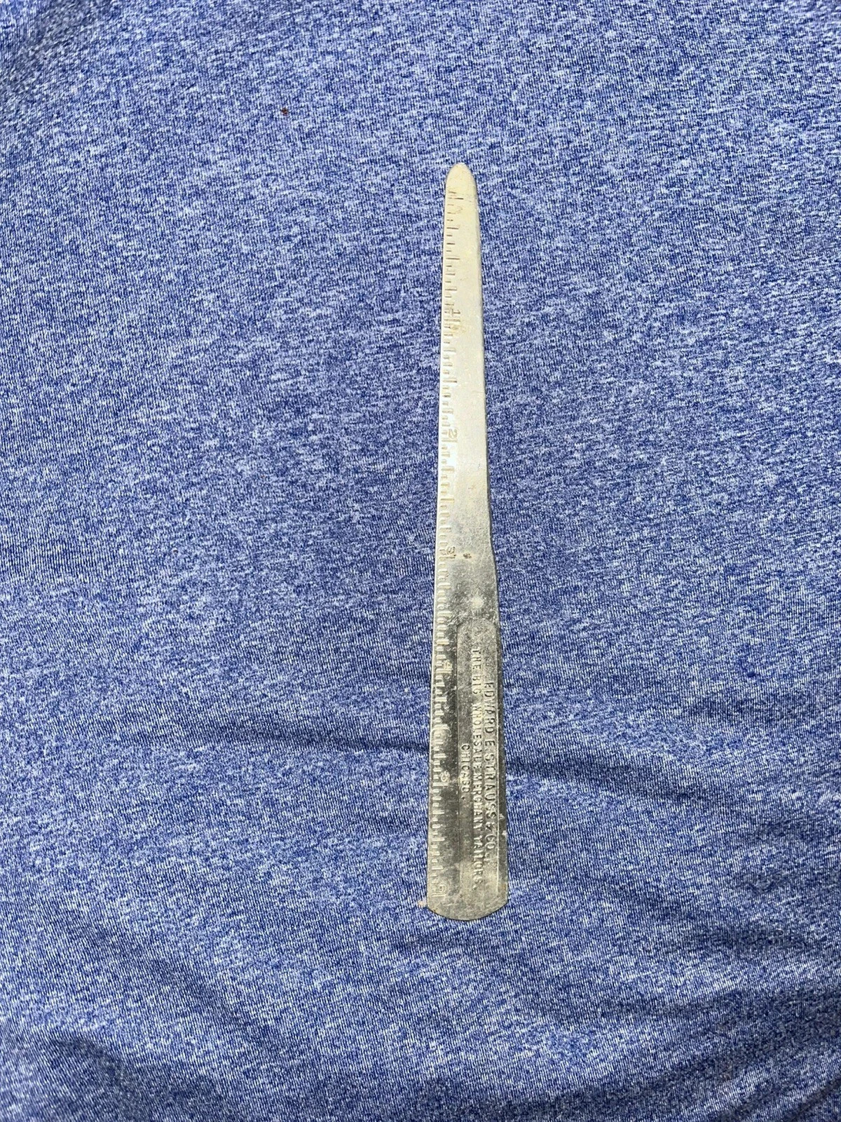 Vintage Rare Edward Strauss & Co Mail Letter Opener Ruler Collectible