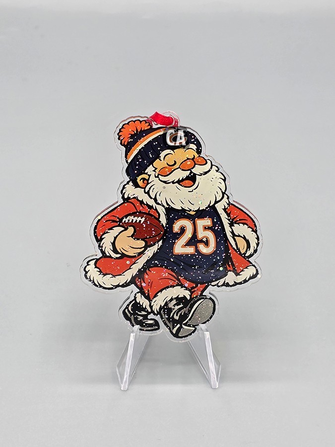 Santa Claus Is A Chicago Bears Football Fan Die Cut Christmas Tree Ornament. Santa Claus Is A Chicago Bears Football Fan Die Cut Christmas Tree Ornament.