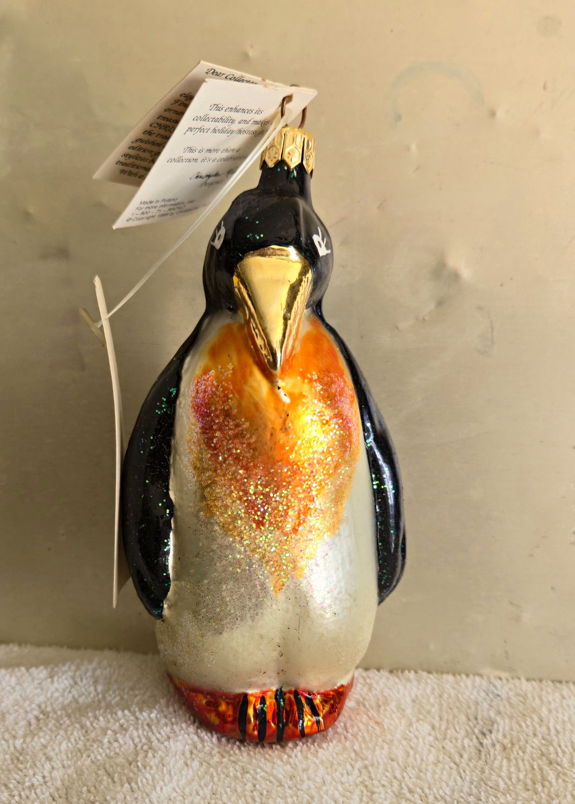 Vtg 1996 Christopher Radko Iceberg Penguin Christmas Ornament 96-179-0 Tags