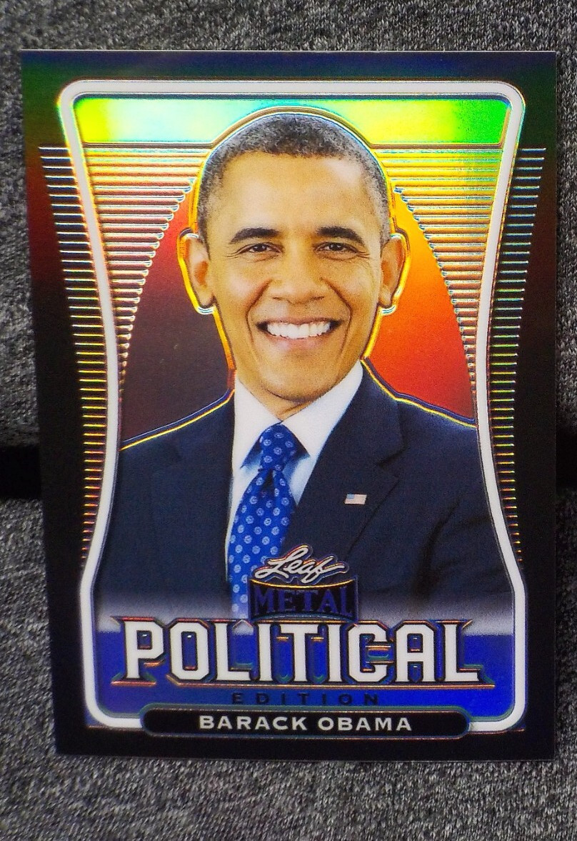 Barack Obama BLACK RAINBOW REFRACTOR ⌛ 2020 Leaf METAL Political ONLY 10 EXIST 