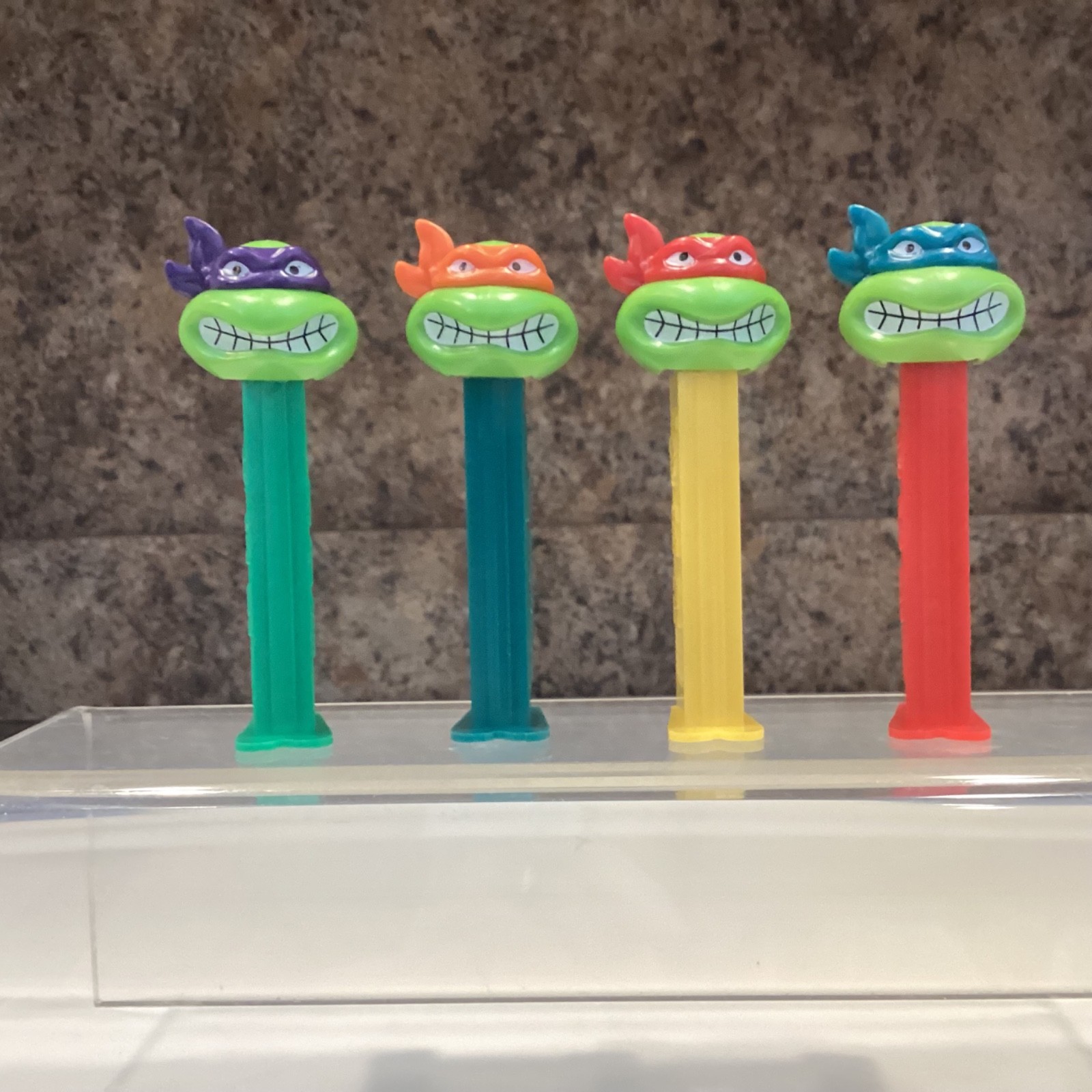 Vintage Teenage Mutant Ninja Turtles Pez Dispensers Set of 4 Fighting/Angry Face