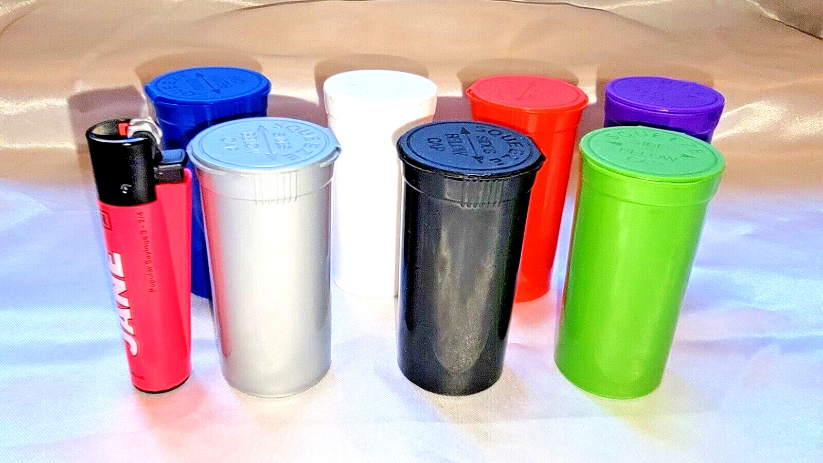 13 DRAM Plastic Pop Top Pill / Stash Containers (Approx 1/8oz) x7pcs - US Seller