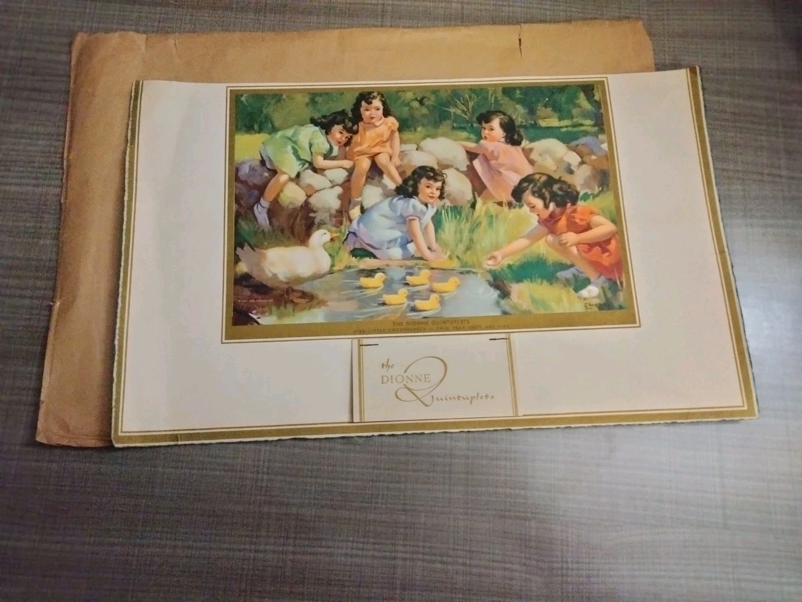 Original 1939 Dionne Quintuplets Calendar  ~  \