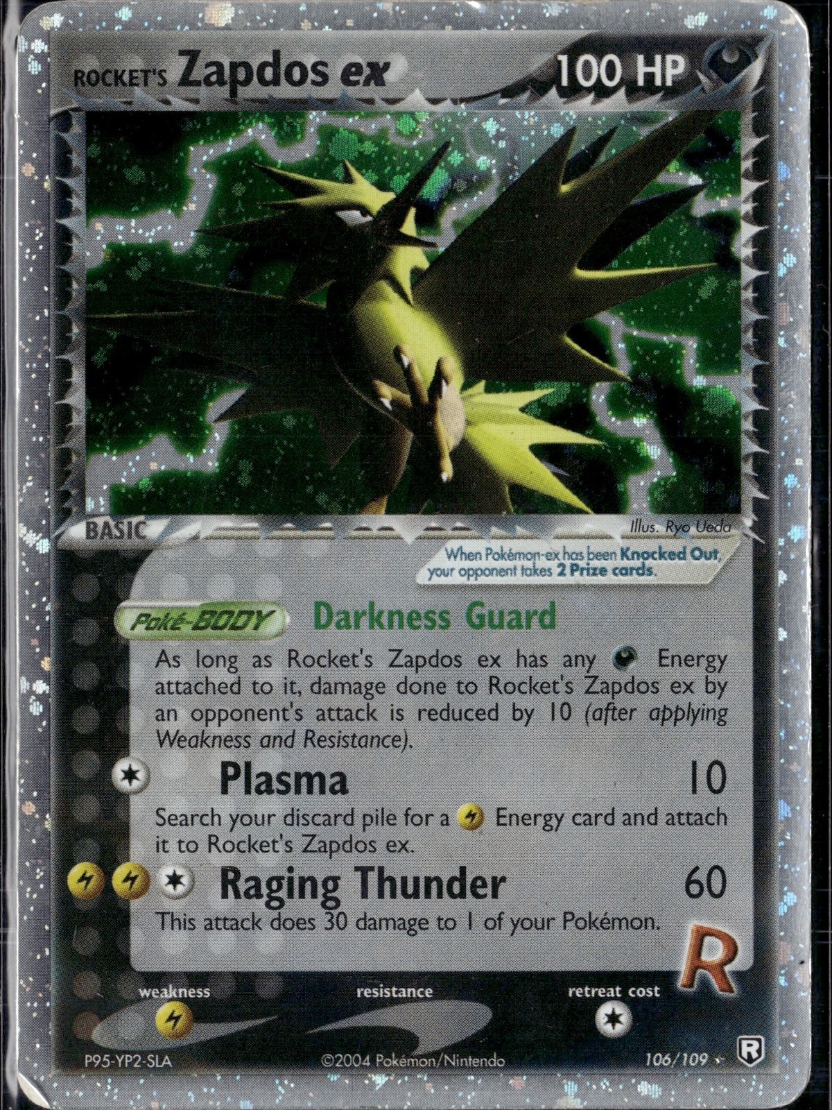 Rocket\'s Zapdos ex Holo Ultra Rare EX Team Rocket Returns 106/109 MP