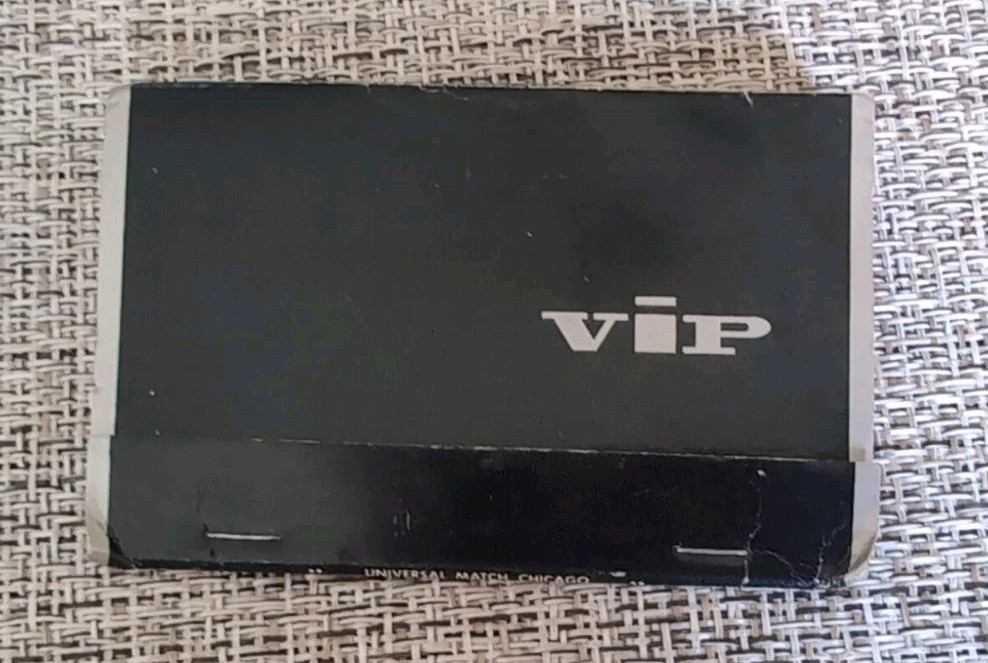 Vintage The Playboy Club VIP Matchbook Cover Struck Black Silver Rabbit Logo Vintage The Playboy Club VIP Matchbook Cover Struck Black Silver Rabbit Logo