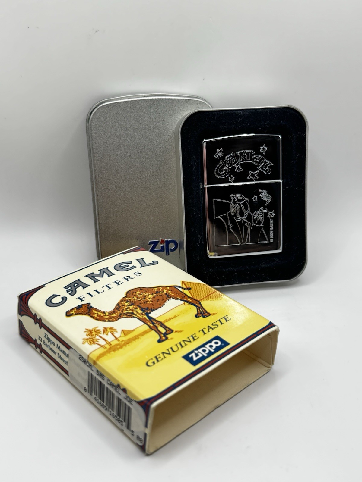 Vintage 1997 Camel Joe Smokin Stars High Polish Chrome Zippo Lighter New