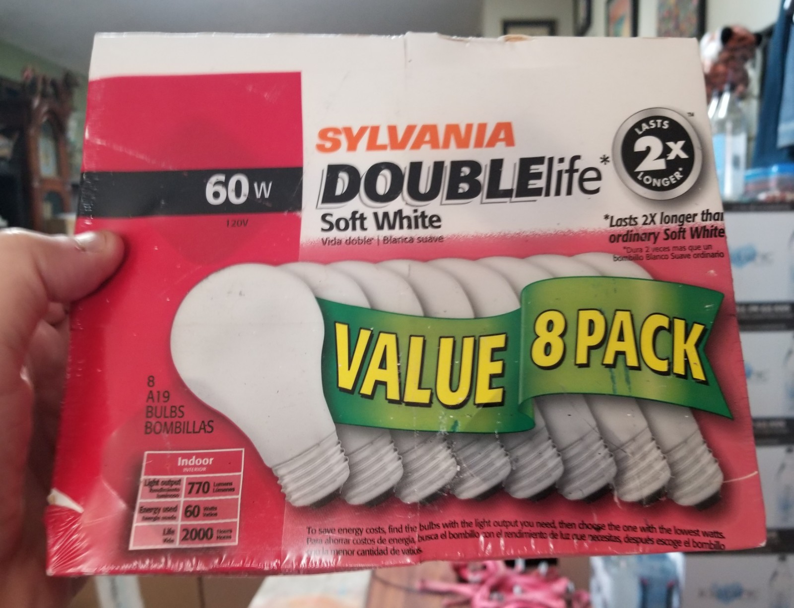 Sylvania 8 pack 60W Soft White Double Life incandescent Light Bulbs NEW Sealed Sylvania 8 pack 60W Soft White Double Life incandescent Light Bulbs NEW Sealed