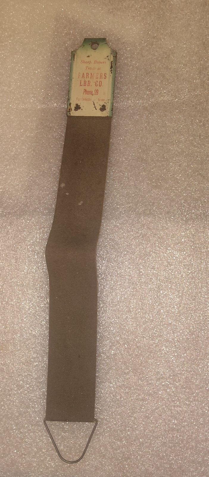 Vintage Razor Strop FARMERS LBR CO Fontanelle Iowa Advertising Tool
