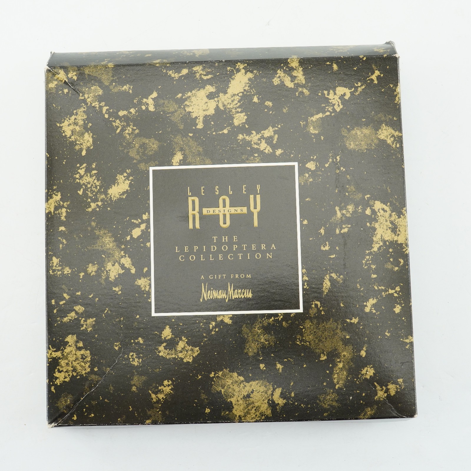 Lesley Roy Designs Plate Rare Gold Leaf Accents  Lepidoptera Collection