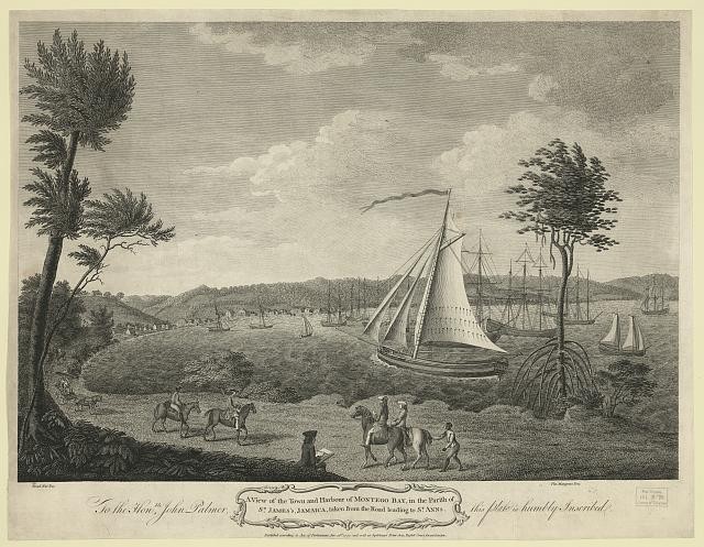 Photo:Montego Bay Jamaica St James 1800s Harbor Town View Boats Horses