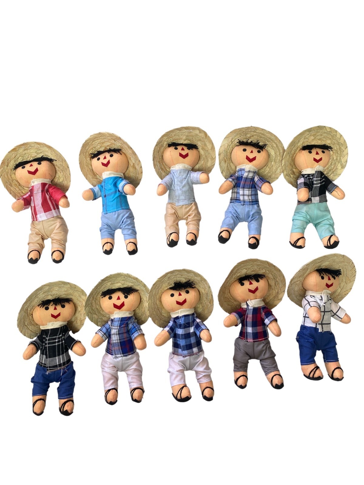 10 PIECE HAND MADE MEXICAN  RAG DOLL  ,  PANCHO DOLL , LELE DOLL , WHOLESALE, 8\