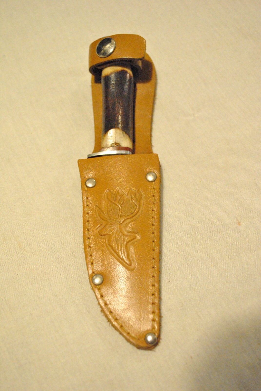 VINTAGE SOLINGEN GERMANY DEER HORN HANDLE HUNTING KNIFE
