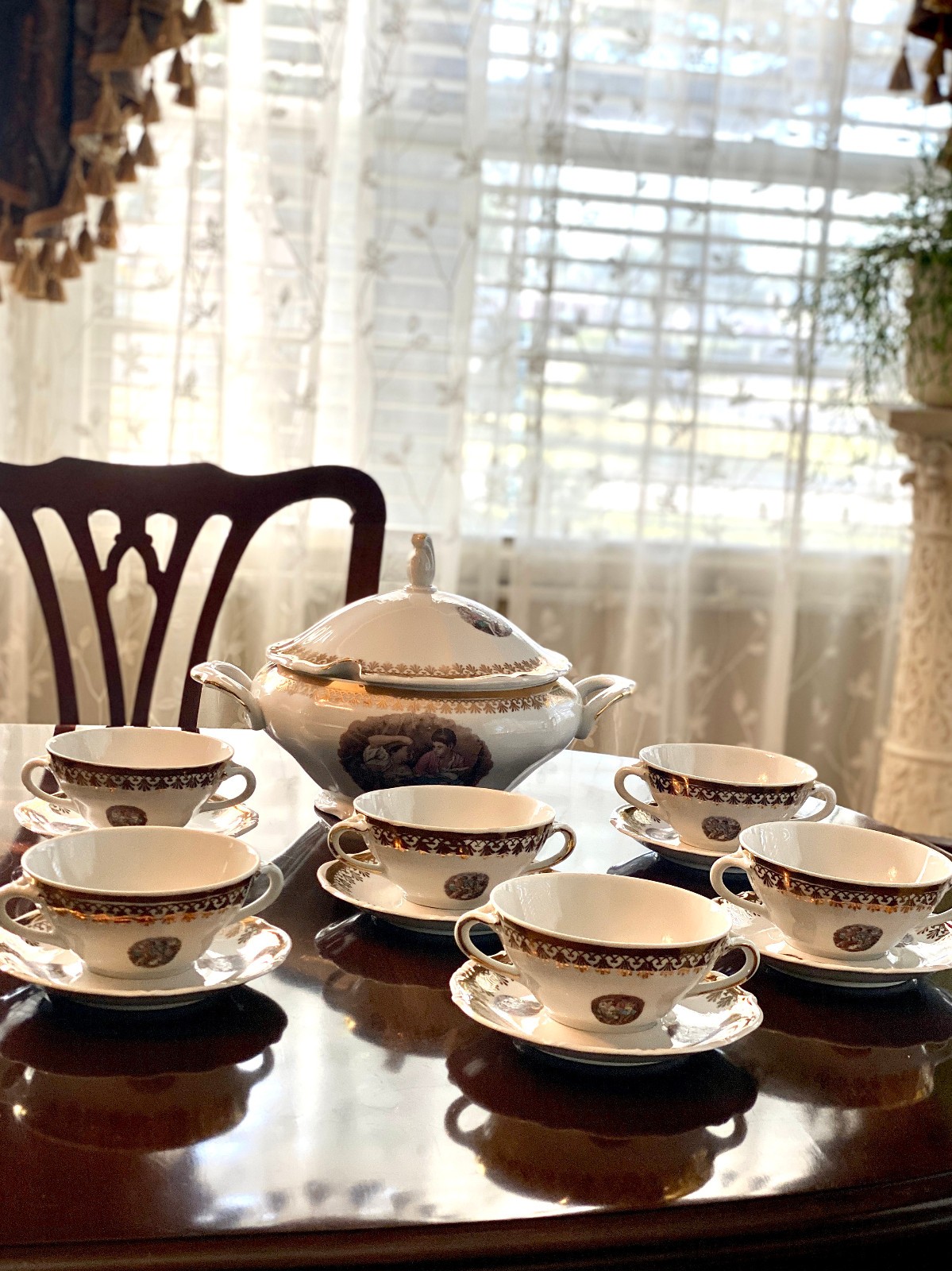 Vintage Soup Tureen bowl plate Set Porcelain Winterling Bavaria Kirchenlamitz Vintage Soup Tureen bowl plate Set Porcelain Winterling Bavaria Kirchenlamitz