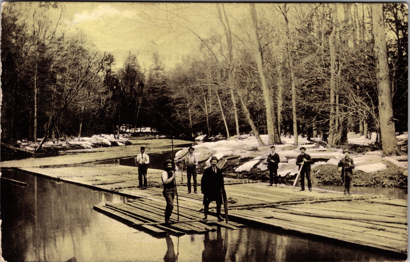 Postcard Real Photo RPPC Rafting Mahoning Creek Punxsutawney Pennsylvania
