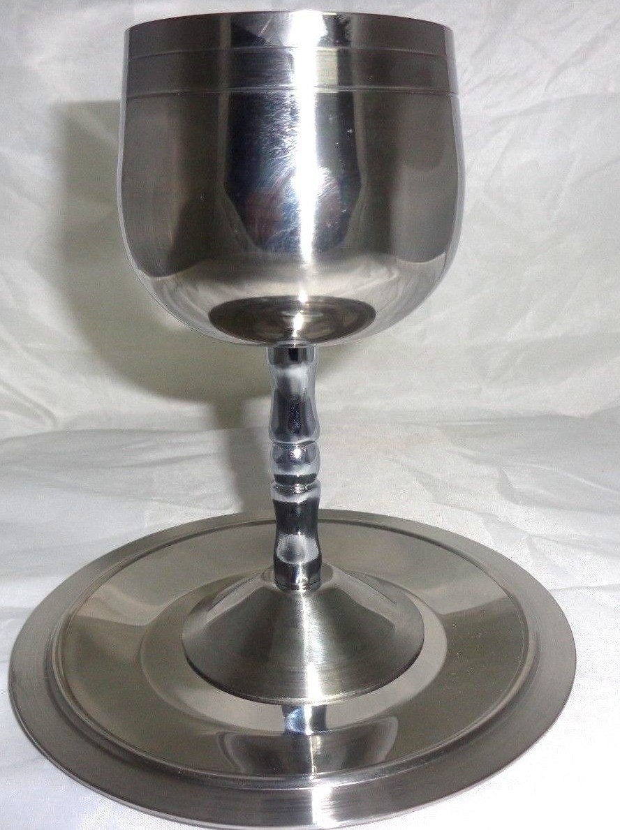 Hi quality stainlessteel kiddush / wine cup & coaster