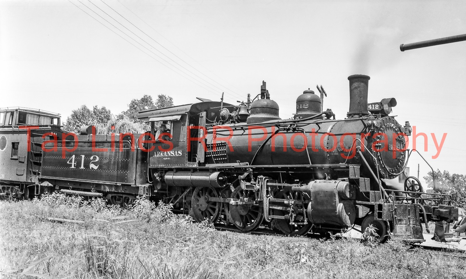 Arkansas RR #412 2-6-0 with Crew Gould Ark 6-1948  New 5x8 Photo