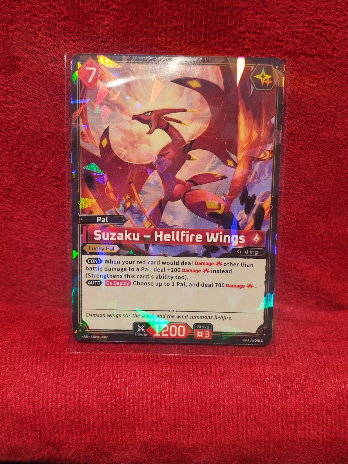 Palworld Official Card Game Suzaku Hellfire Wings EBP01-002 RR Holo EN