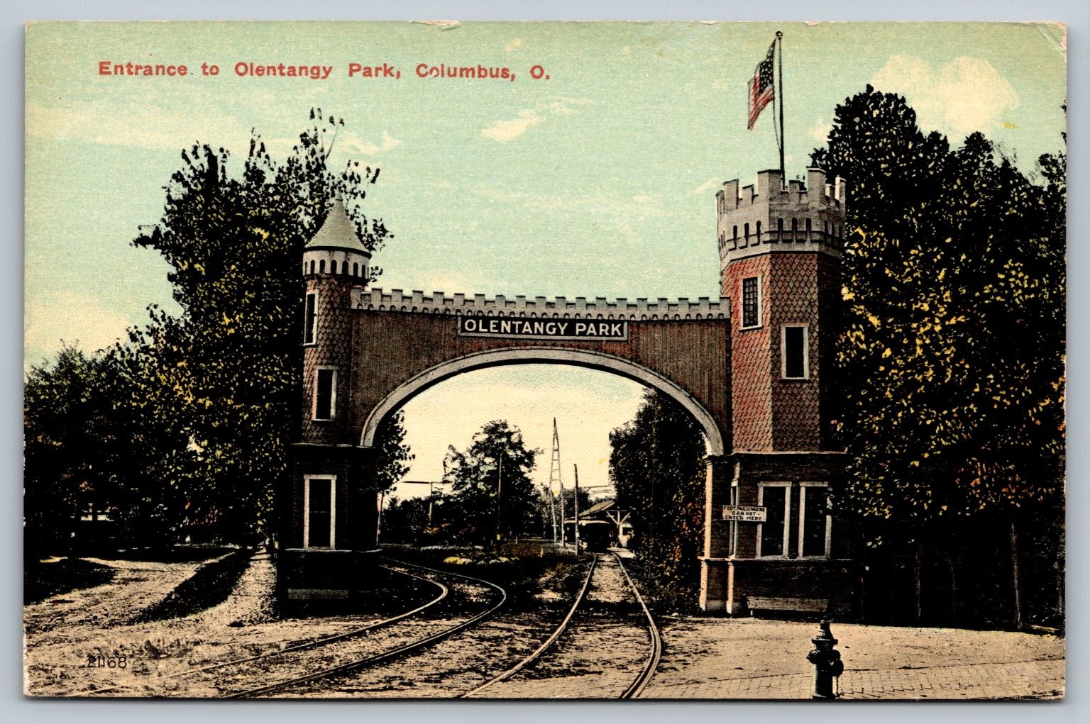 Vintage Olentangy Park Entrance Columbus Ohio Postcard PCCC