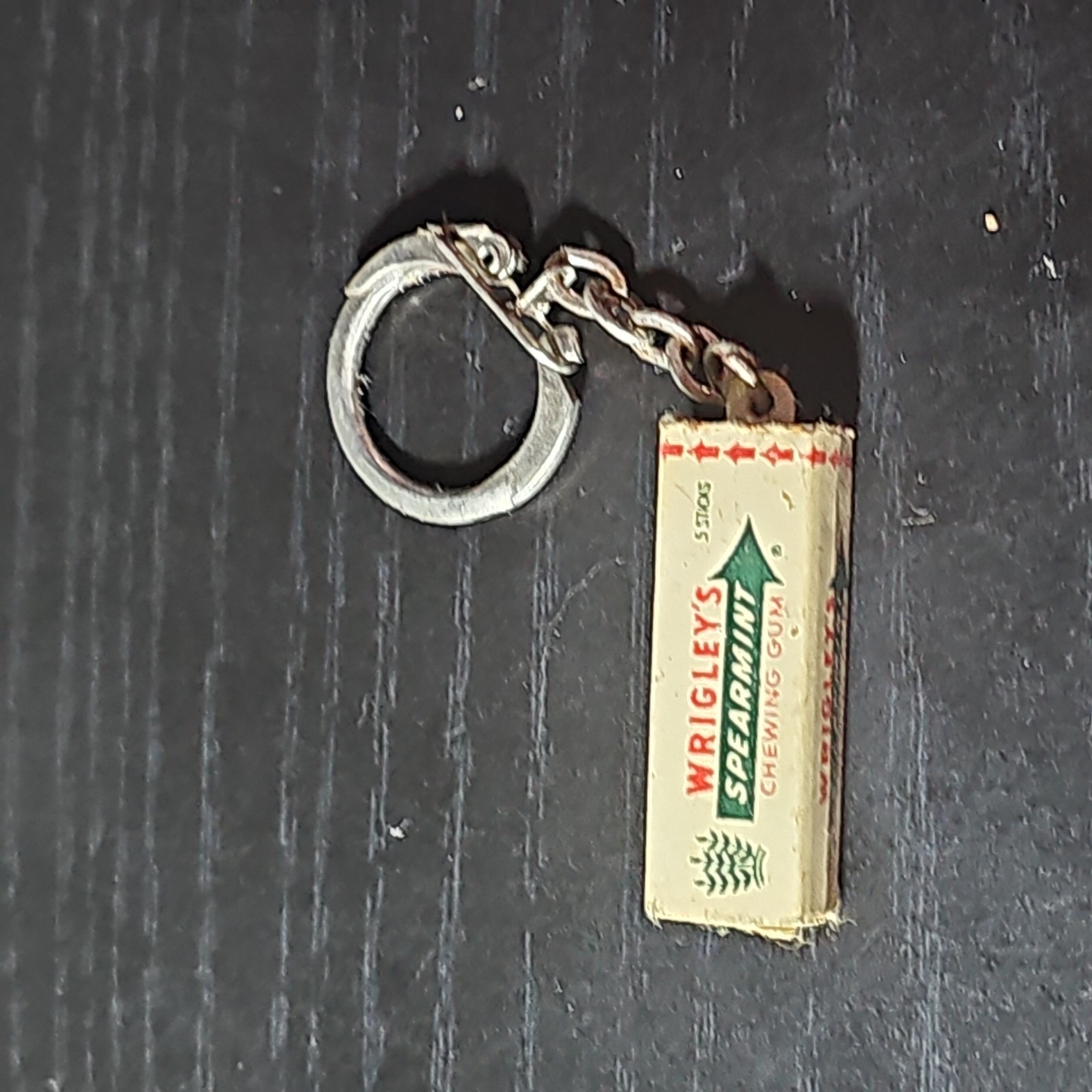 Vintage Wrigley\'s Spearmint Chewing Gum Stick Keychain